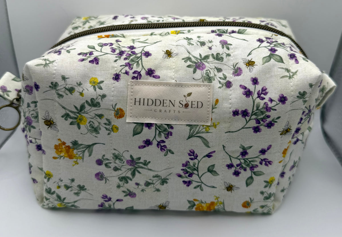 Quilted Boxy Pouch - Wildflower Meadow