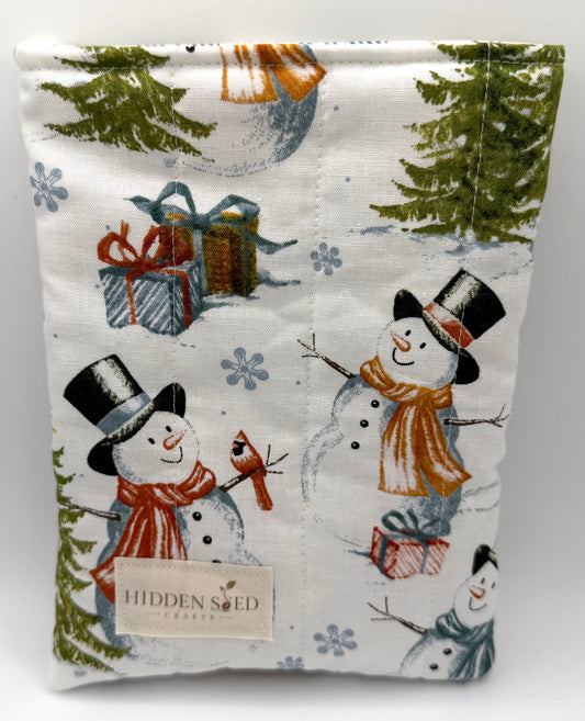 Quilted Kindle Sleeve - Snowman Wonderland