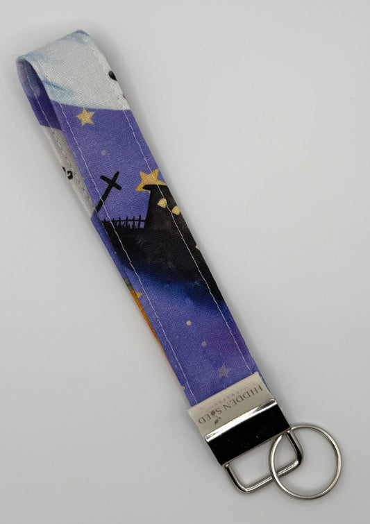 Haunted Halloween  Wristlet Keyfob