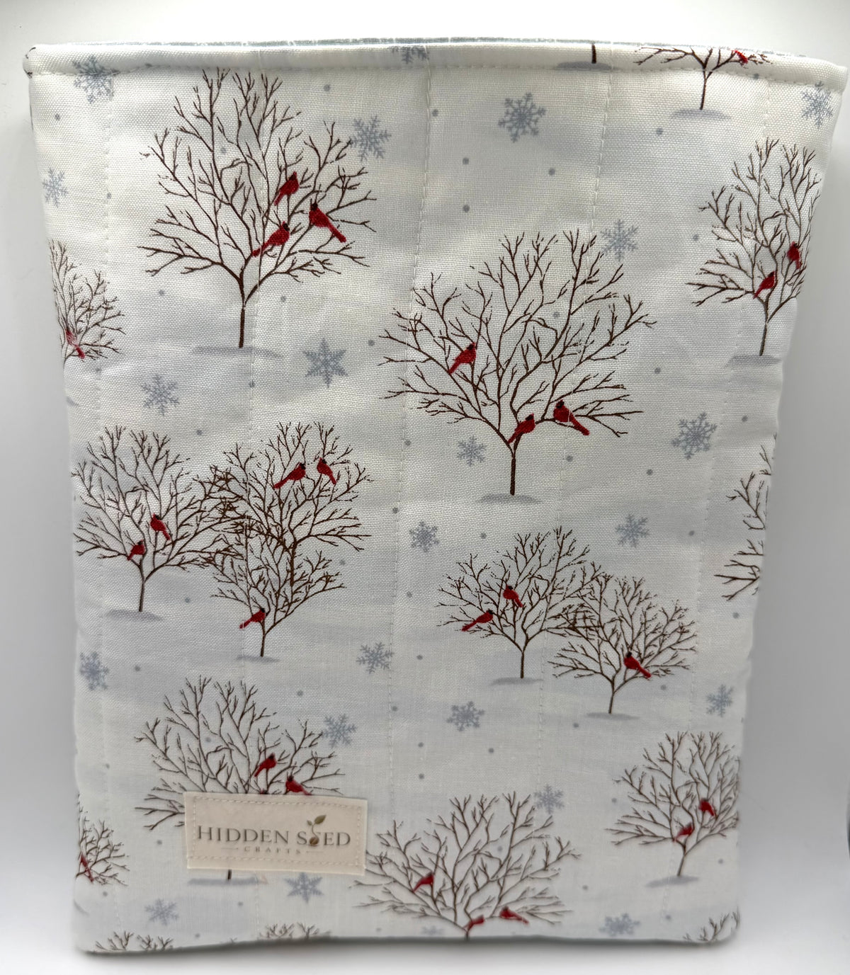 Quilted Book Sleeve - Winter Cardinals