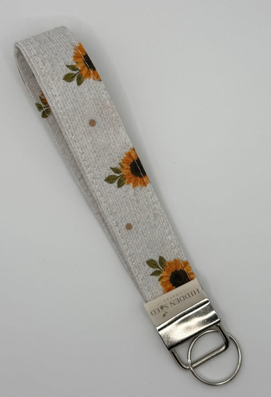 Golden Sunflowers Wristlet Keyfob