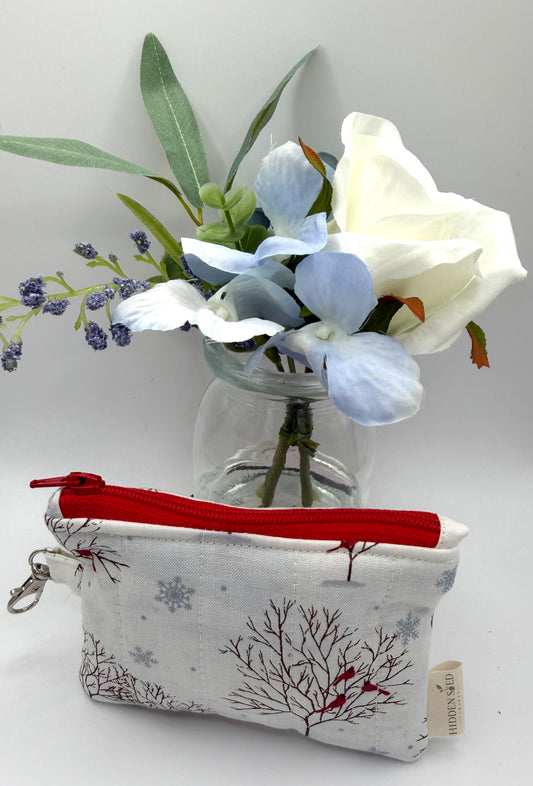 Key Chain Wallet - Winter Cardinals