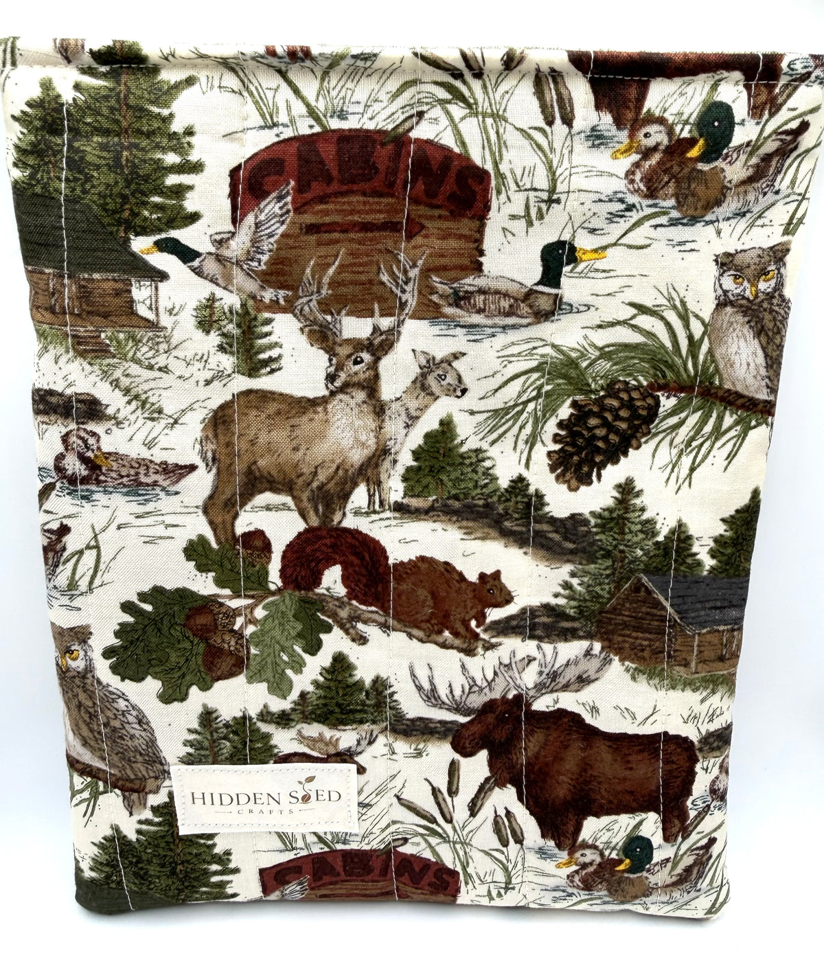 Quilted Book Sleeve - Woodland Wilderness