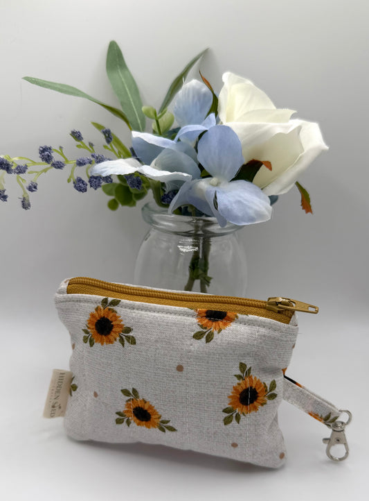 Key Chain Wallet - Golden Sunflowers